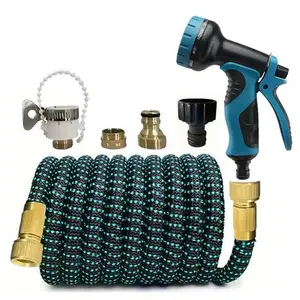 Durable Stretch Magic Hose with Lightweight High Pressure Water Gun, Easy to Use, Ideal for Cleaning and Gardening