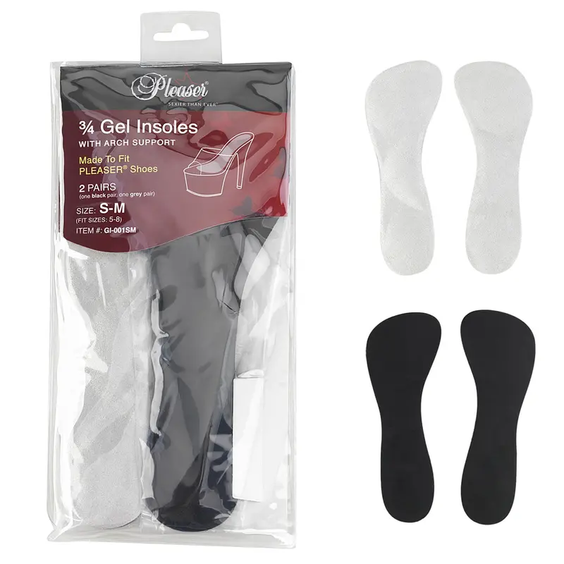 Pleaser Shoes Functional Gel Insoles - Soft Cushioned Arch Support, Pressure Relief Foot Pain Relief, Non-Slip Multipack Performance & Plantar Cushion Insoles & Heel Liners, Muscle Fatigue Reducer