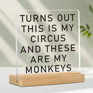 Acrylic Desktop Sign, Modern Letter Pattern Desktop Ornament, Desk Decorative Sign for Home Office, Novelty Desk Decor, Funny Office Gift for Colleague, Manager