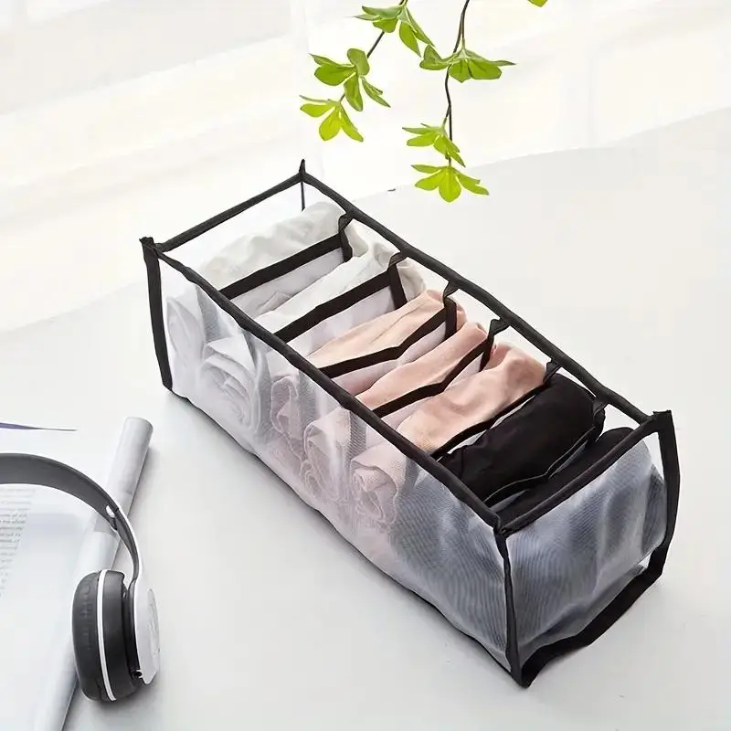 Multi-compartment Underwear Storage Box, 1 Count Foldable Clothes Storage Box, Underwear Organizer, Sock Organizer, Clothes Organizer for Home Wardrob