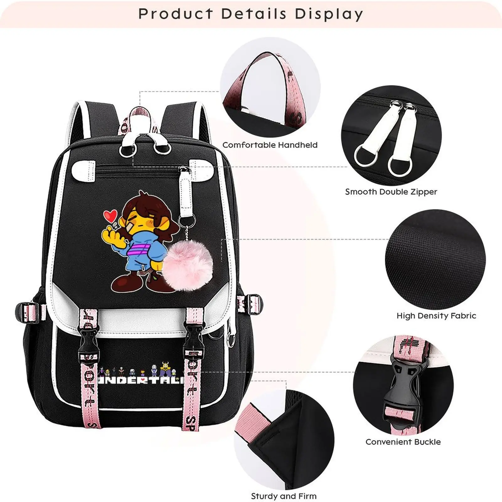 Frisk Undertale Trendy Youth Laptop Backpack – Large-Capacity
