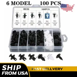 100Pcs Auto Bumper Clips Retainer For Nissan Car Rivets Fastener Fender Push