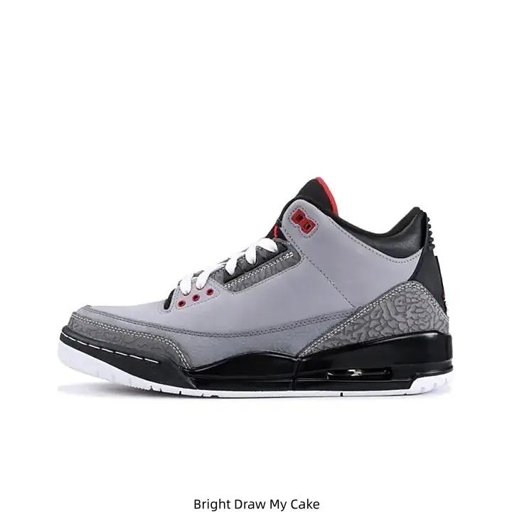 Retro Mid Top Basketball Sneakers Grey Black Red Elephant Print Leather Upper Cushioned Comfort Casual Street Sneakers For Men Women