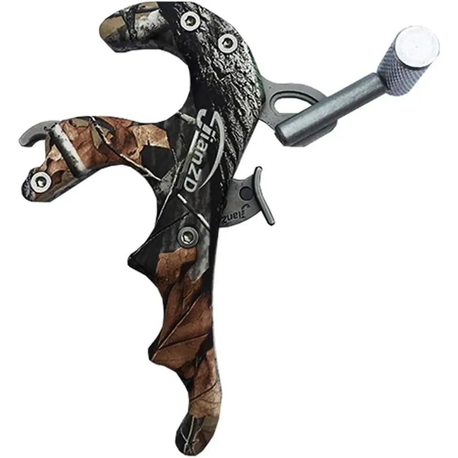 JianZD Archery Aid - Gear-Equipped Thumb Release, 3-Finger & 4-Finger Grip Aluminum Alloy Trigger, 11cm Compact Durable Precision Assistant for Compound Bow, Sturdy, Accurate, Precision Archery, Release Aids