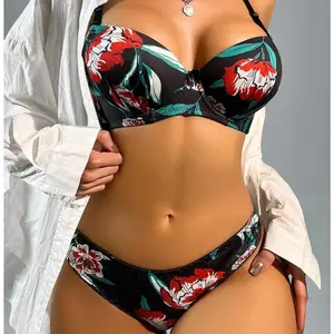 Women's Underwear Set with Floral Design