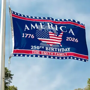 Personalized USA 250th Anniversary Flag Double Sided, Custom Flag American 1776–2026 Patriotic Banner Independence Day Decor