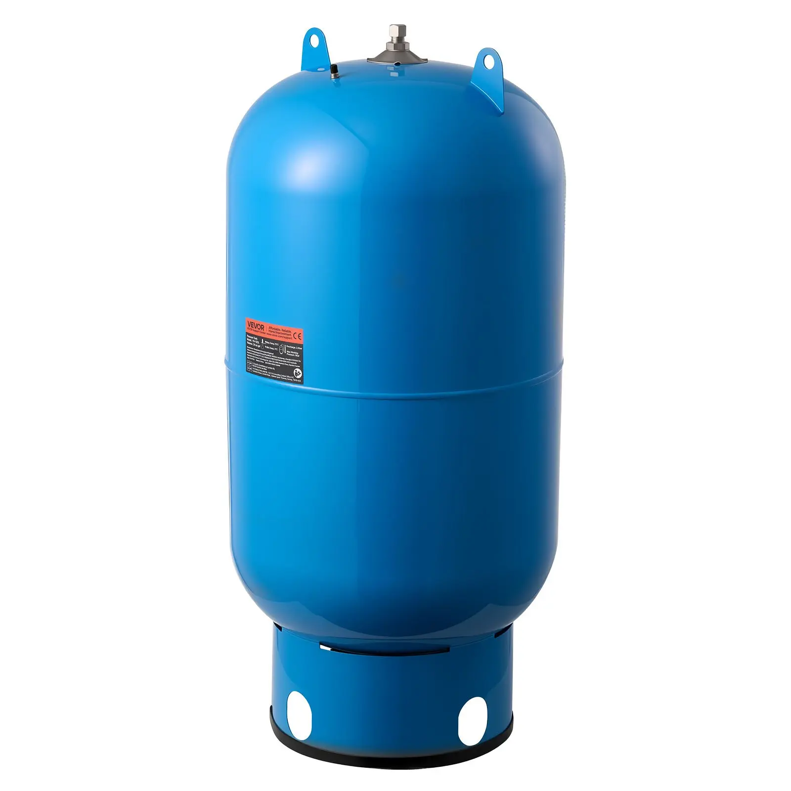 VEVOR 34-Gal Pressurized Vertical Well Pressure Tank, Heavy-Duty Carbon Steel Water Storage Container with Easy Installation, Space-Saving Design, Powerful Water Pressure, Pre-Charged for Well Pumps, Ideal for Home, School, Farm Irrigation Systems