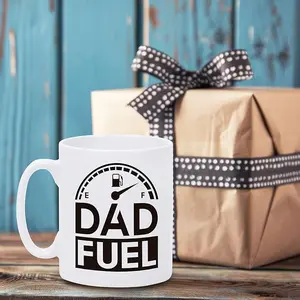 Funny Coffee Mug for Dad, Birthday Gifts from Son Daughter, Dad Fuel Mug, 11 oz Drinking Cup, Fathers Day Retirement Gag Gift for Father