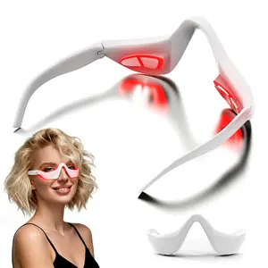 EMS Eye Massager Under-Eye Red Light Therapy Device with 630/850nm LEDs Gentle Heat & Vibration for Puffiness Dark Circles Anti-Aging Care