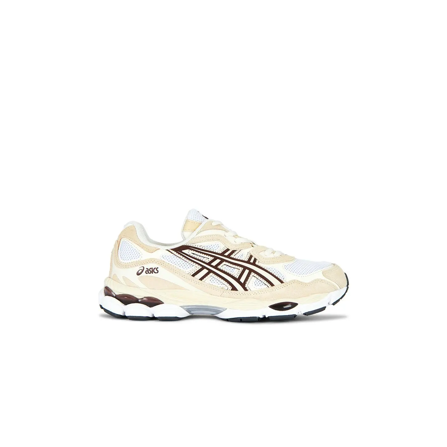 Asics Gel-NYC Sneaker in White & Roasted Coffee