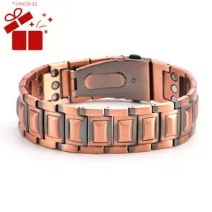 TimelessHalo Ultra Strengh Magnetic Bracelets,Copper Bracelet for men,3500 Gauss Neodymium Magnets,Adjustable,Daily,Thrapy,Clasp-style design threadtonic9 copper bracelet energy magnet relaxation