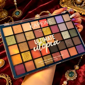 K'APEINE 40‑Color Ultimate Utopia Eyeshadow Palette, Matte Shimmer Glitter Multi‑Texture Makeup, High‑Pigmented Long‑Lasting Blendable Powder, Multi‑Functional Cosmetic for Daily Party & Holiday Eye Looks, Glitter Eyeshadows