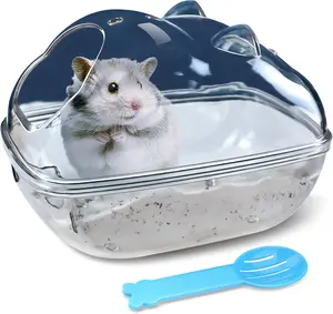 Hamster Bathtub,Hamster Bathroom,Small Animal Habitat Décor,Sand Bath Container Transparent Beds,Hamster Bed,Ice Bathtub,Sleep Pad Nest,Sand Bath Box for Small Pet Animals Cage Accessories（S）