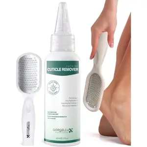 Gorgellux Callus Remover for Feet, Callus Remover Gel & Foot File Kit, Foot Callus Remover Gel Set for Dead Skin, Salon Pedicure Spa Kit, Callus Remover for Feet Gel, White