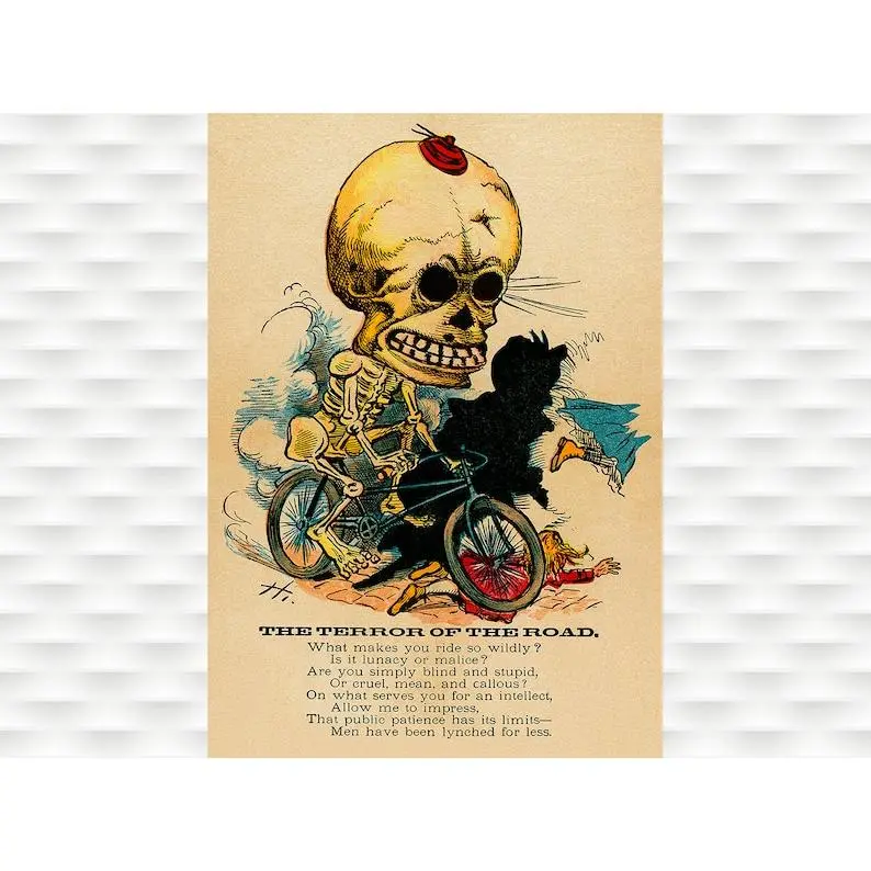 The Terror of the Road Poster - Cycling Poster Bicycle Art Vintage Bicycle Poster Cycling Art Tour de France Cycling Art