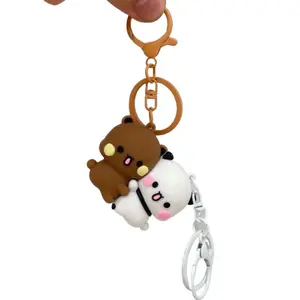 Kawaii Bubu and Yier Magnetic Hug Keychain Backpack Omaments Cartoon Panda Bubu and Dudu Magnetic Pendant Keychain Gift Toy