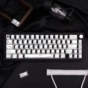150-key white comic-themed PBT keycaps with dye-sublimation craftsmanship and Cherry profile. Widely compatible with 61/64/68/84/87/100/104/108-layout mechanical keyboards.