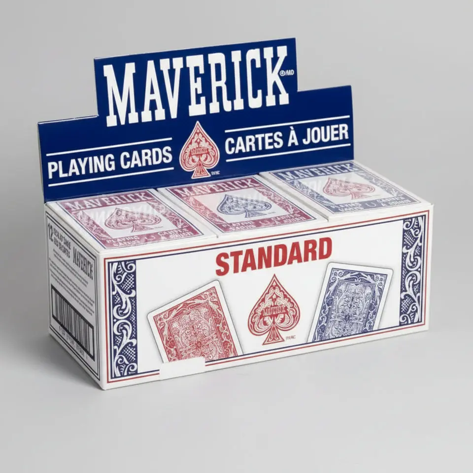 Maverick Legacy Collectible Playing Cards Brick - 12 Red & Blue Standard Index Decks, Card Game Box, Party Game Set, Party Cards Game