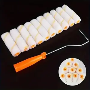 11-Piece Small Paint Roller Kit with 10 X 4-Inch Rollers, Long Frame Paint Rollers for Wall Painting, Practical and Convenient Tool Set
