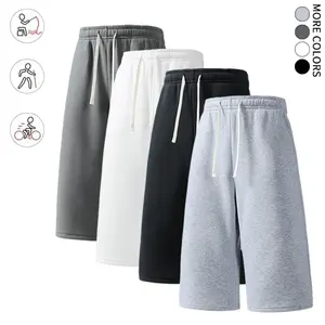 4-pack summer streetwear shorts—comfortable, loose 7/8 length for travel; loose casual athletic pants for everyday wear; classic men’s pants suitable for daily wear and summer vacations.