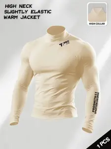 2026 Men's High Neck Warm Stretch Long Sleeve Top in, Athletic Tech Wear for Sports, Fitness & Gym Clothing