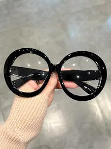 Simple Anti-blue Light Round Shaped Eyeglasses, Fashion Eyeglasses for Women & Men for Work, Daily Clothing Decor, Perfect for Student Daily Use