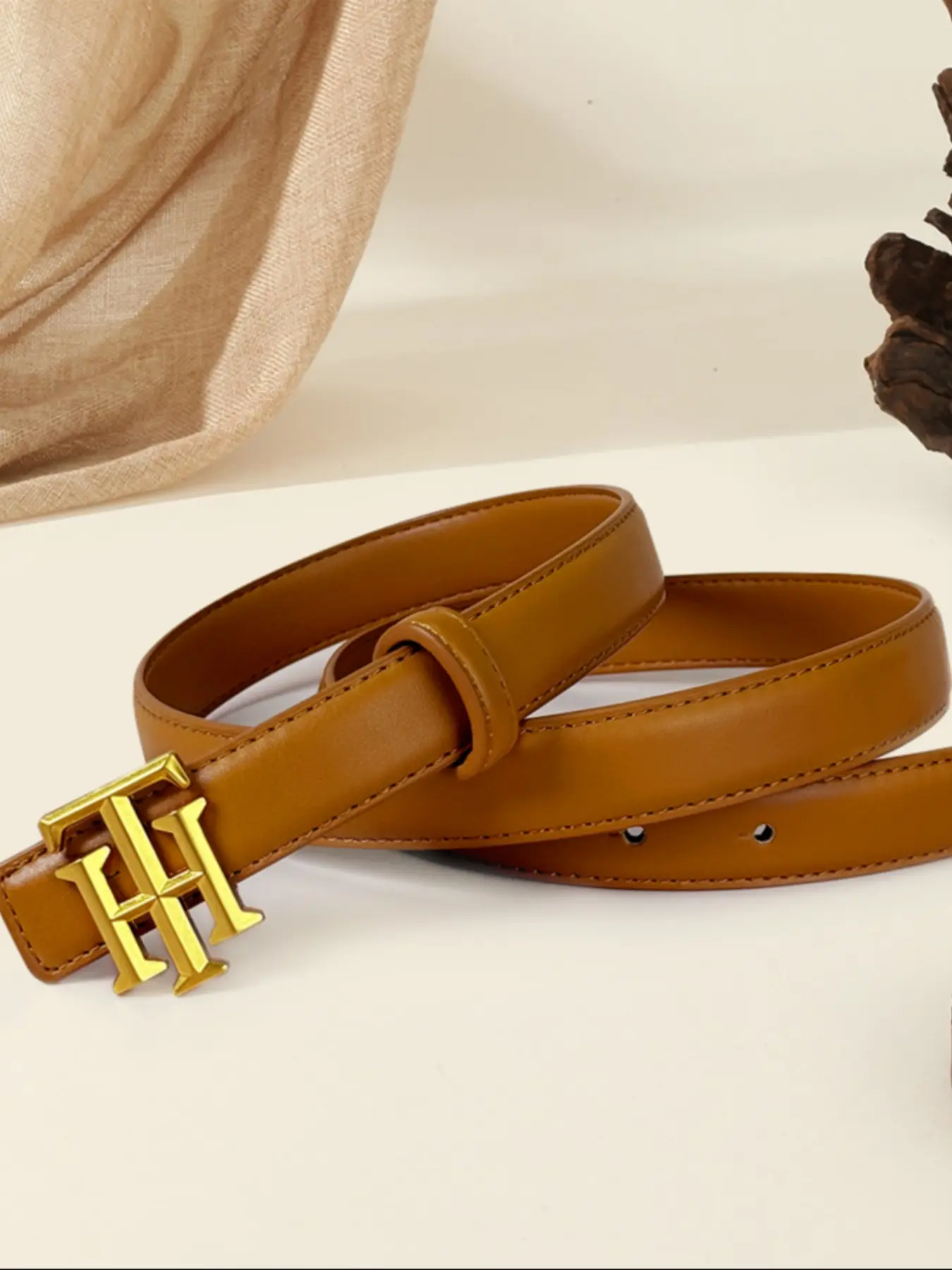Elegant Women's Belt, Pu Leather Belt, Simple Solid Color Waistband, Versatile Suit Belt, Office Wear, All Seasons,