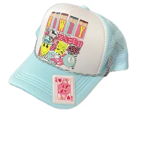 Howdy Trucker Hat with Fun Design and Light Blue Mesh Back Howdy Cool Theme