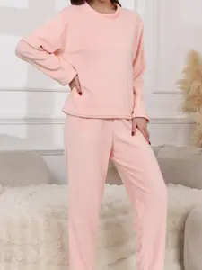 Women's Winter Coral Fleece Pajama Set, New Jacquard Thickened Loose Home Wear, Two-Piece Sleepwear for Fall & Winter Seasons