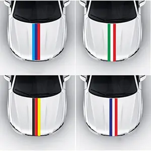 5.6ix 39inches Germany French Italian Flag Stripe Decal Sticker Stripes Rally Side Hood Racing Motorsport Adhesive Vinyl Decal Strip Bumper Engine Cover