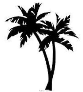 2 palm trees ocean beach nature vacation vinyl decal sticker 5" Decor Decorative