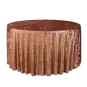 120 Inch Round Crushed Velvet Tablecloth Terracotta 120 Inch Round Crushed Velvet Tablecloth Terracotta