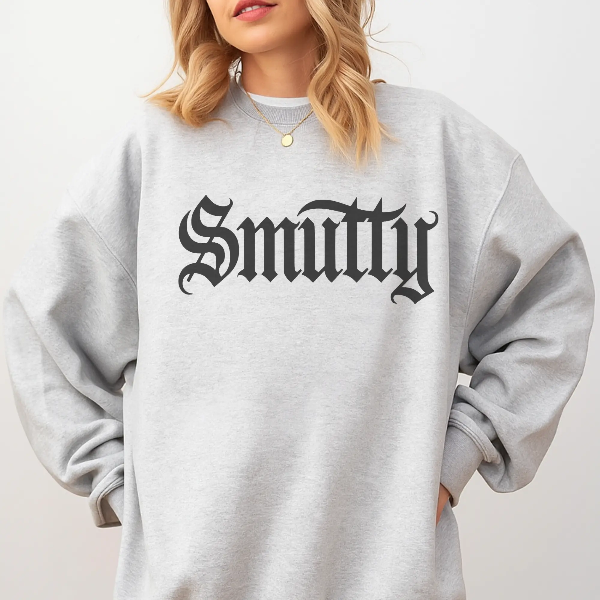 Book Smutty Sweatshirt - Ash Grey - Unisex Jersey Sublimation Design Vintage Style Comfortable Everyday Wear