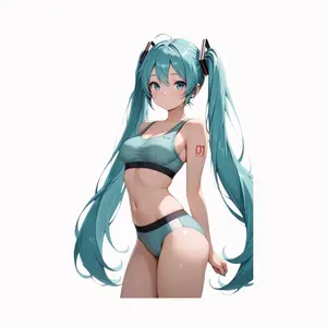 Hatsune Miku Sticker – Anime Waifu Vocaloid, Cute Blue Hair Aesthetic Decal