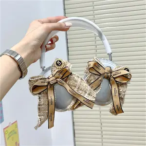 Korea Cute 3D Bow Flower Protective Cover For Airpods Max Earphone Case Soft Silicon For Apple Airpods Max