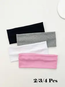 Solid Color Hair Band, High Stretch Hair Band for Women & Girls, Sweat Absorbing Hair Band for Gym Workout Running, Fashion Hair Accessories for Daily Wear, Elastic Headbands