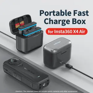 Insta360 X4 Air Battery Portable Fast Charging Box Charger Storage Case Accessories, Travel Gadgets, Essential Gear for Travel & Daily Use