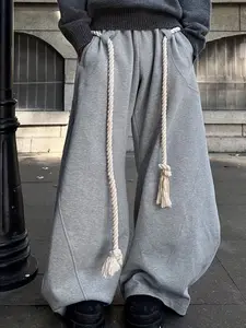 2026 New American High Street Wide Leg Pants, Loose Fit Cotton Sportswear Workout Bottoms, Unisex Deep Pockets Design, Multiple Colors Available