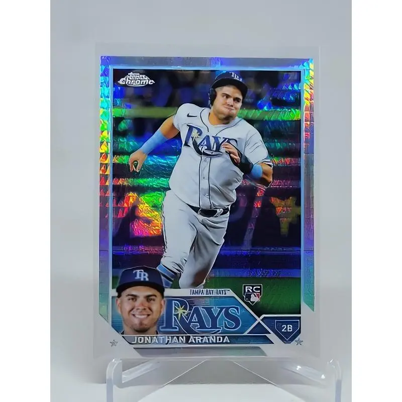 Topps Chrome Jonathan Aranda Tampa Bay Rays 2B RC Card Holographic Finish Baseball Trading Card