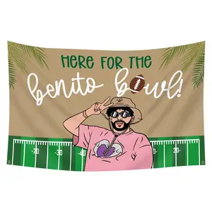 Benito Bowl Banner, Team Party Decoration, Hanging Sign Marker Decor, Perfect for Sports Events, High-Quality Fabric Material