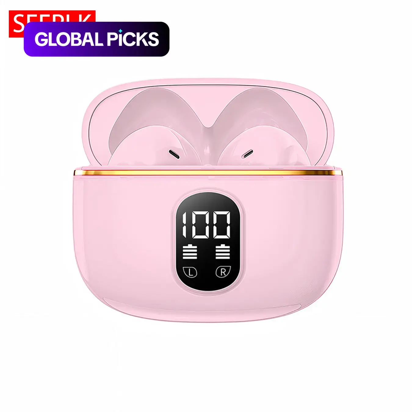 True Wireless Earbuds, In-Ear TWS Earphones with LED Display, ANC Noise-Canceling Earbuds with Mic for Sports & Gaming, Lightweight Wireless Earbuds