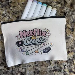 “Netflix & Color” TMS canvas zipper marker bag, with optional marker add ons  brush tip Bianyo alcohol Markers