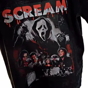 Scream Movie Poster T-Shirt - Iconic Ghostface Design - Official Fandom Tee for Horror Fans