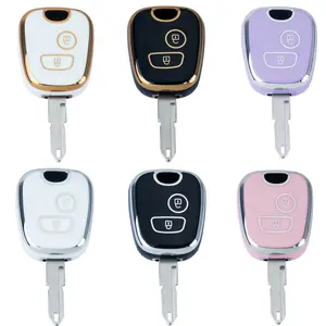 Key FOB Cover For Citroen For C1 For C2 For C4 For Peugeot 106 107 206 207 306 307 406 407 Auto Shell Fob Protector TPU Car Remote Key Case Cover Accessories Anti fall and dust-proof keybag Car Key Accessory