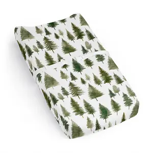 Sweet Jojo Designs Baby Changing Pad Cover Sheet (Sage Green Woodland) for Girls/Boys, Infant/Newborn Diaper Change Table Mat Covers (Forest Themed, Pine Tree, Abstract, Watercolor, Christmas Trees)