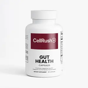 CellRush Gut Health Capsules - 60 Organic Apple Cider Vinegar Powder & Inulin Prebiotic Fiber Supplement for Digestive Wellness Healthcare Dietary Edible Fitness Natural Vitamin Bathroom