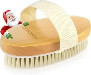 POPCHOSE Dry Brushing Body Brush, Natural Bristle Dry Skin Exfoliating Brush Body Scrub for Flawless Skin, Cellulite Reduction, Lymphatic Drainage and Blood Circulation Improvement POPCHOSE product