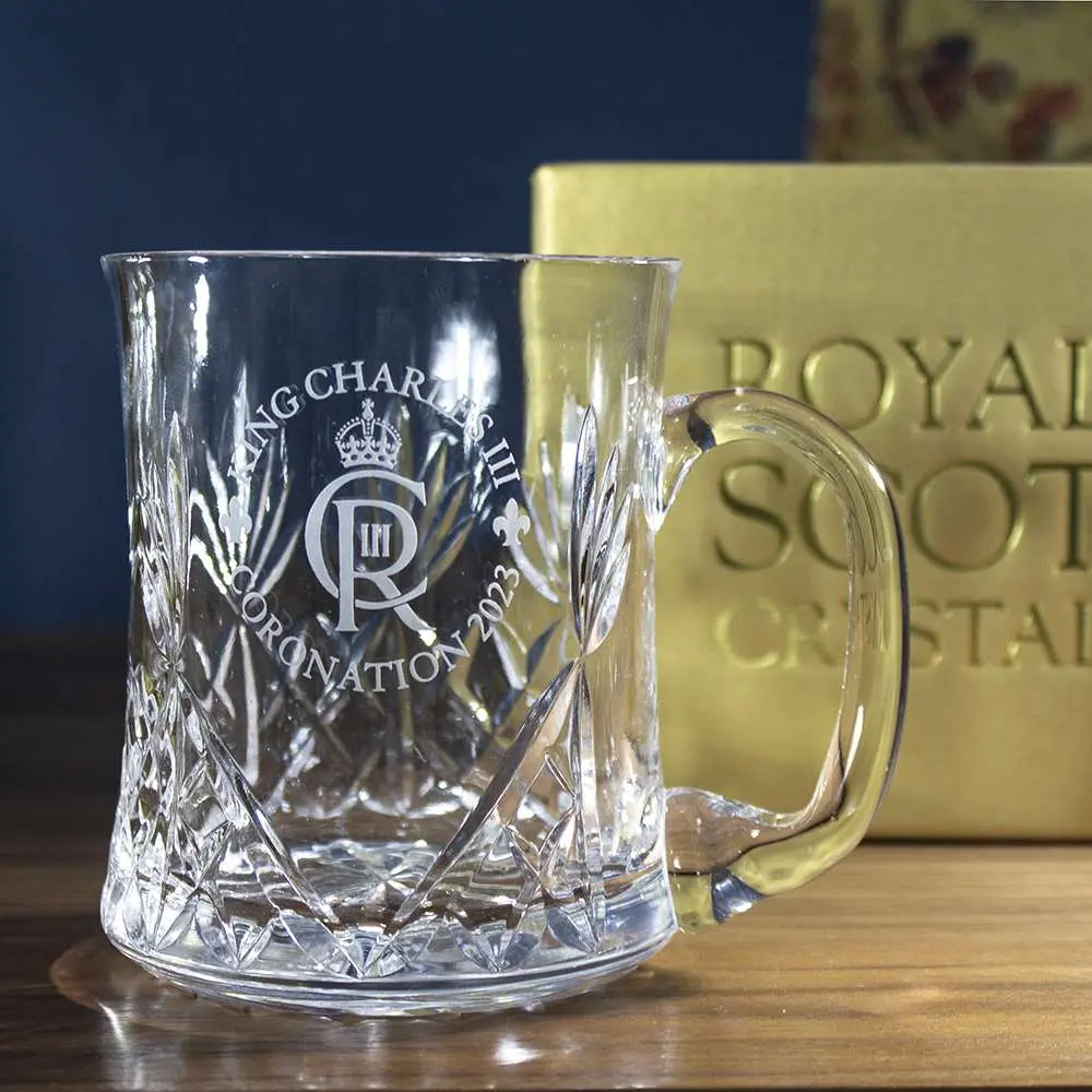 King’s Coronation – Kintyre Crystal Tankard 1 Pint | Royal Scot Crystal