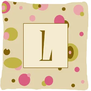 212 MAIN Letter L Initial Monogram Creative Decorative Cushion - Heavyweight Tan Dots Water-Resistant Fabric, Soft Indoor/Outdoor Soft Furnishing Pillow