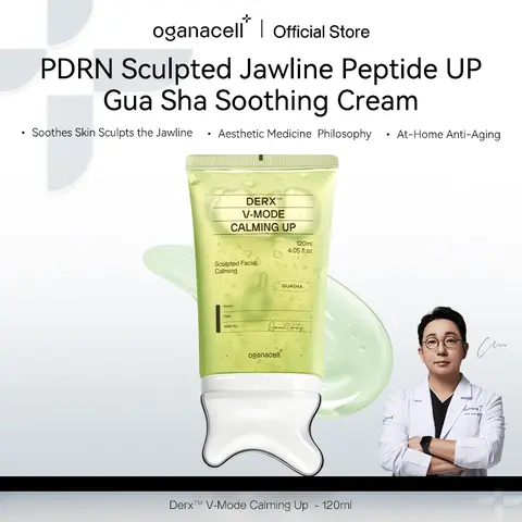 Oganacell PDRN Peptide Gua Sha Calming Gel Cream - Korean At-Home Facial Care Moisturizer for Sensitive, All Skin Types Adults, Anytime Use for Flushed Skin, Redness Relief, Hydrating, Barrier Care, De-Puffing, Firming, Face Sculpting, Jawline Definition